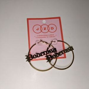 JZD for Target "Poderosa" Script Hoop Earrings